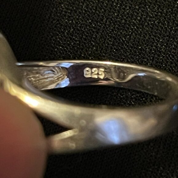 Vintage Nevada Silver Mine Sterling Silver & Marcasite Ring (Size 10) - Picture 7 of 8